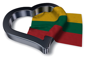 Image showing flag of lithuania and heart symbol - 3d rendering