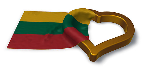 Image showing flag of lithuania and heart symbol - 3d rendering