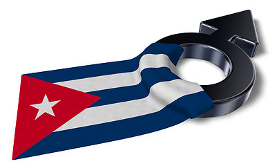 Image showing mars symbol and flag of cuba - 3d rendering