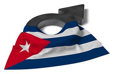 Image showing mars symbol and flag of cuba - 3d rendering