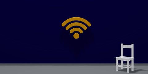 Image showing chair and wifi symbol - 3d rendering