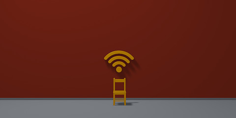 Image showing chair and wifi symbol - 3d rendering