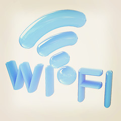 Image showing WiFi symbol. 3d illustration. Vintage style.