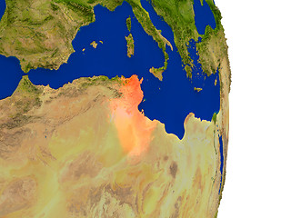 Image showing Tunisia on Earth