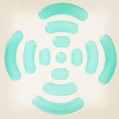 Image showing Radio Frequency Identification symbol. 3d illustration. Vintage 