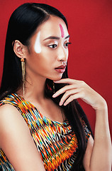 Image showing beauty young asian girl with make up like Pocahontas