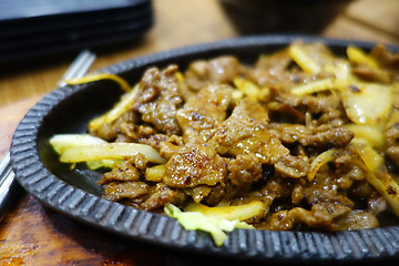 Image showing Beef teppanyaki , Japanese foods 