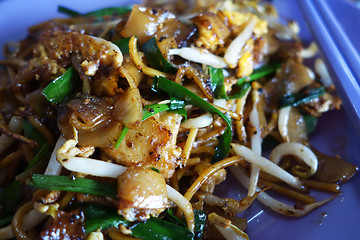 Image showing Penang Char Kway Teow Fried Wide Rice Noodles