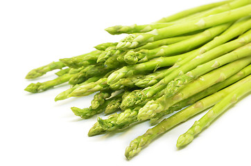 Image showing Bundle of green asparagus shoots