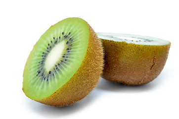 Image showing Kiwi fruit, half of kiwi isolated