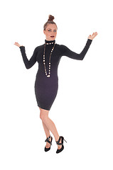 Image showing Woman in black dress dancing.