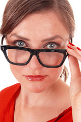 Image showing Closeup of woman with glasses.