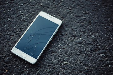 Image showing Smartphone with a broken screen.