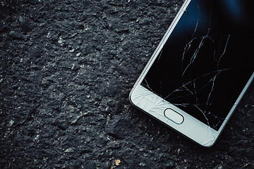 Image showing Smartphone with a broken screen.