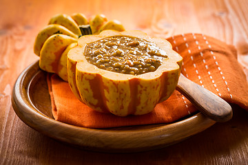 Image showing Pumpkin soup for Thanksgiving