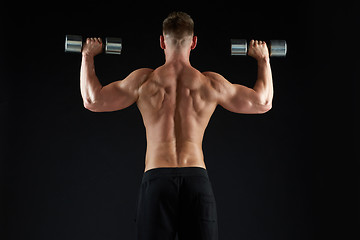 Image showing man with dumbbells exercising