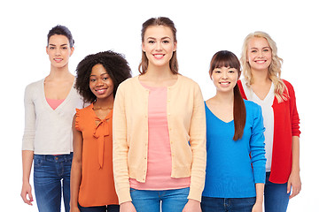 Image showing international group of happy smiling women