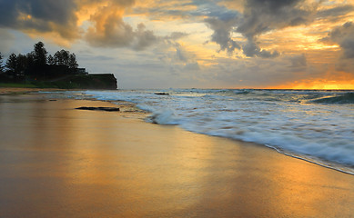 Image showing Little Austinmer Beach sunrise