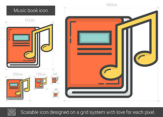 Image showing Music book line icon.