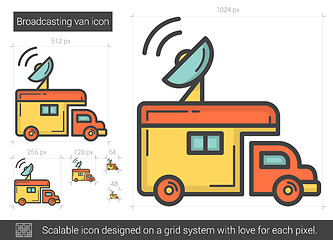 Image showing Broadcasting van line icon.