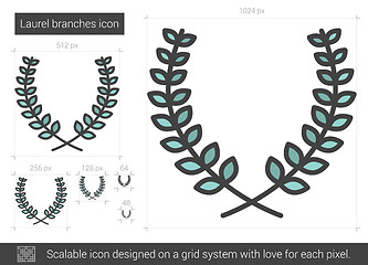 Image showing Laurel branches line icon.