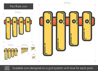 Image showing Pan flute line icon.