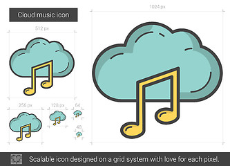 Image showing Cloud music line icon.