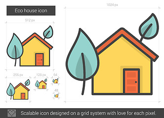 Image showing Eco house line icon.