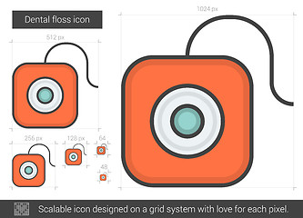 Image showing Dental floss line icon.