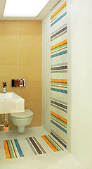Image showing Colorful toilet angle