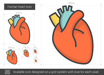 Image showing Human heart line icon.