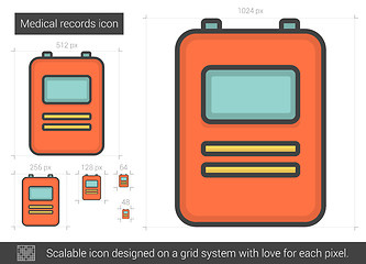 Image showing Medical records line icon.