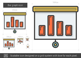 Image showing Bar graph line icon.