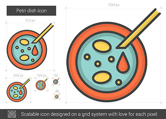 Image showing Petri dish line icon.