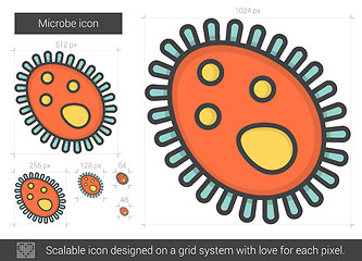 Image showing Microbe line icon.