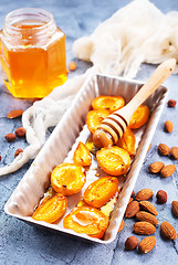 Image showing apricots with honey