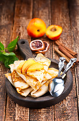 Image showing pancake with peach 