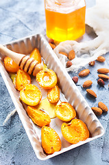 Image showing apricots with honey