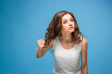 Image showing The portrait of disgusted woman