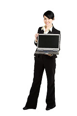 Image showing Businesswoman and laptop