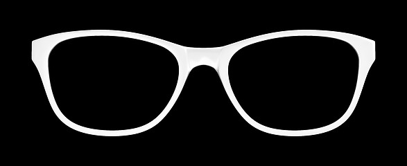 Image showing white glasses on black background