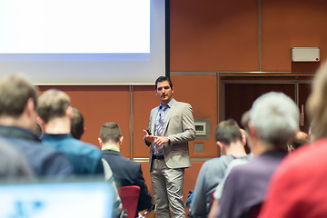 Image showing Speaker Giving a Talk at Business Meeting.