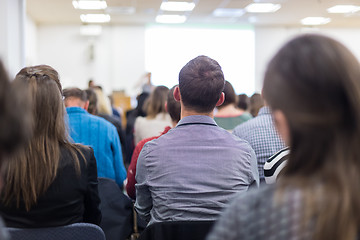 Image showing Woman giving presentation on business conference.