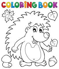 Image showing Coloring book hedgehog theme 1
