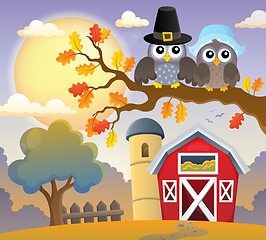 Image showing Thanksgiving owls thematic image 3
