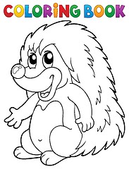 Image showing Coloring book hedgehog theme 2