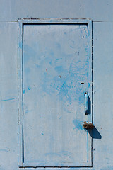 Image showing Blue Old locked Door