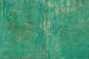 Image showing Rusty metal surface with blue paint