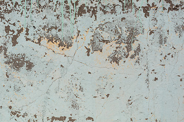 Image showing Rusty metal surface with blue paint