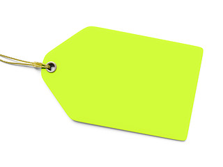 Image showing a typical green price tag isolated on white background